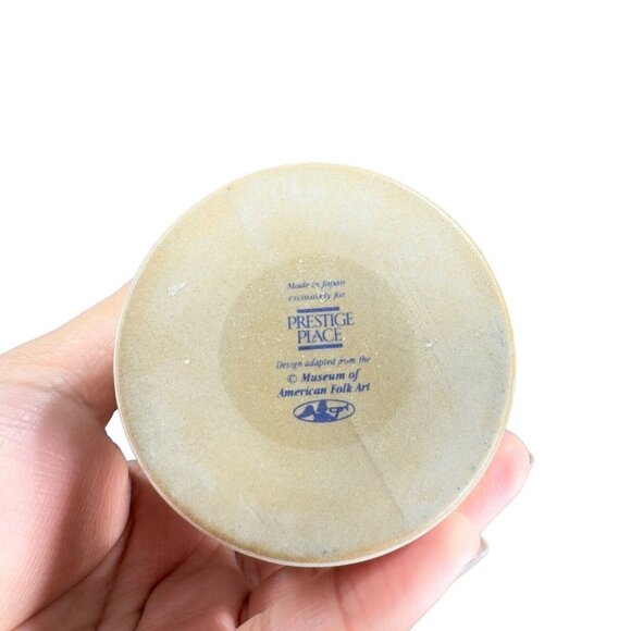 Prestige Place Pottery Trinket Covered Dish Museum of American Folk Art Japan - Picture 5 of 14